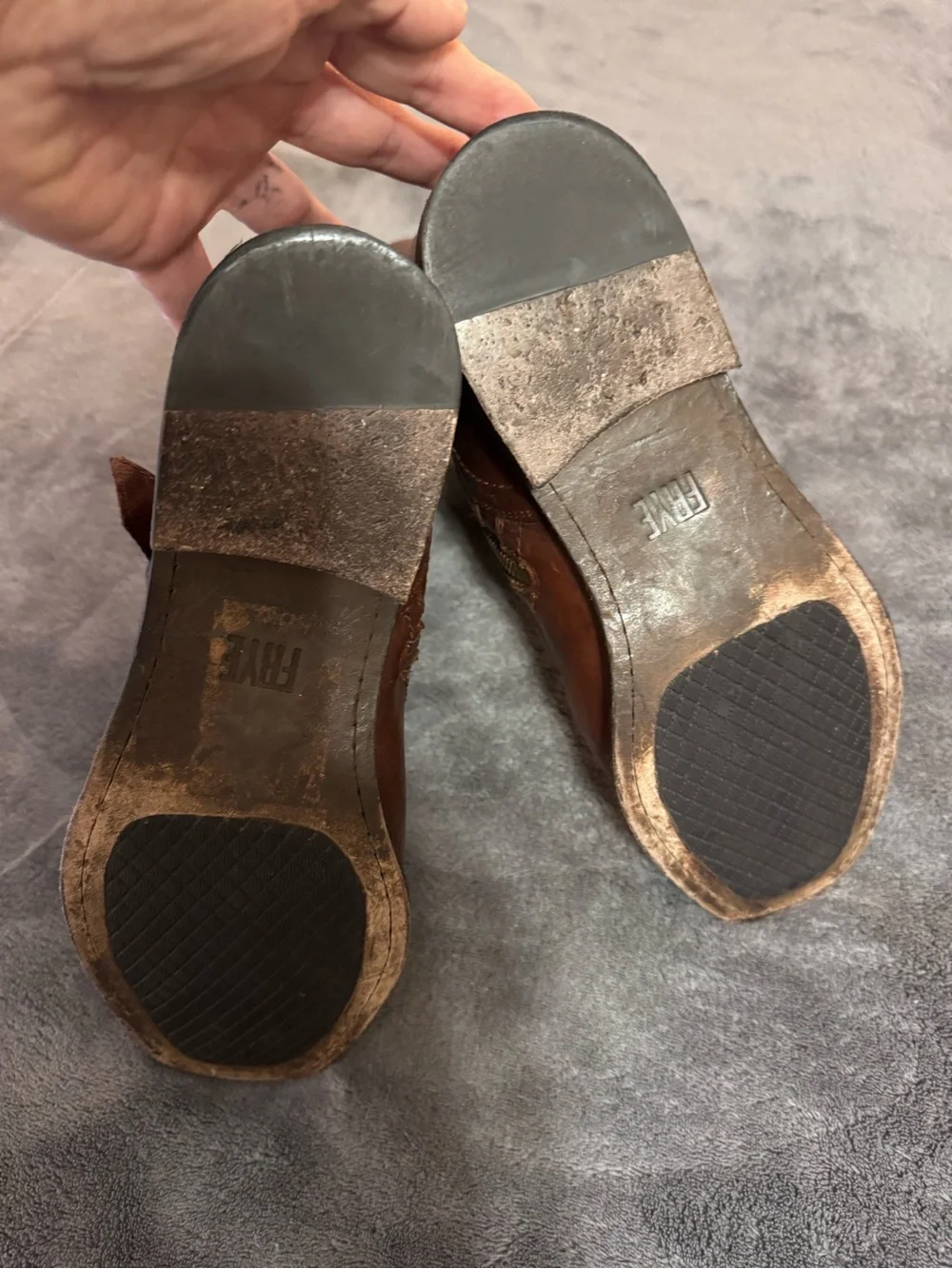 Frye Distressed Brown Leather Harness Boot